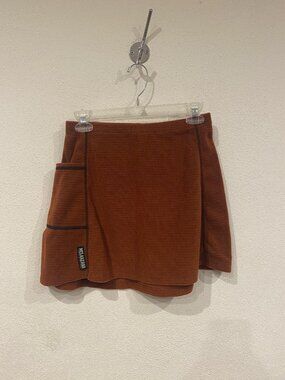 Melanzana Fleece Skirt Womens Small Orange Micro Grid A Line Pocket Hiking